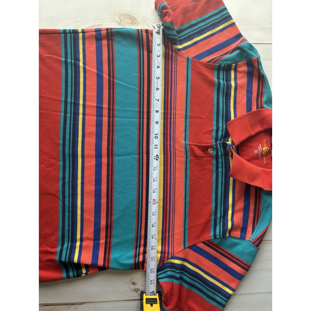 Y2K Club Room Mens Polo Shirt XL Striped Multicolored Preppy Country Club‎ 0639 - Picture 7 of 10